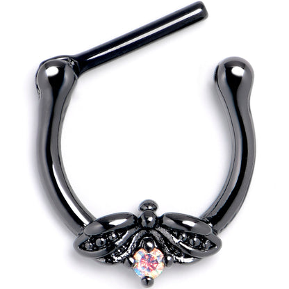 16G 5/16 Aurora Gem Black Beauty Bug Cartilage Clicker