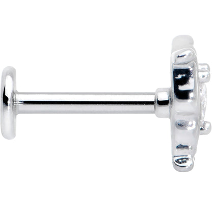 16G 5/16 Clear Gem Fancy Fab Butterfly Internally Threaded Labret