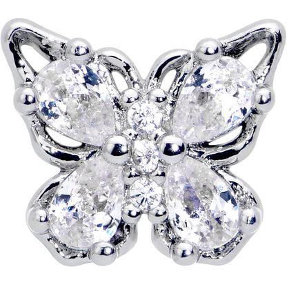 16G 1/4 Clear Gem Baroque Beauty Butterfly Cartilage Tragus Earring