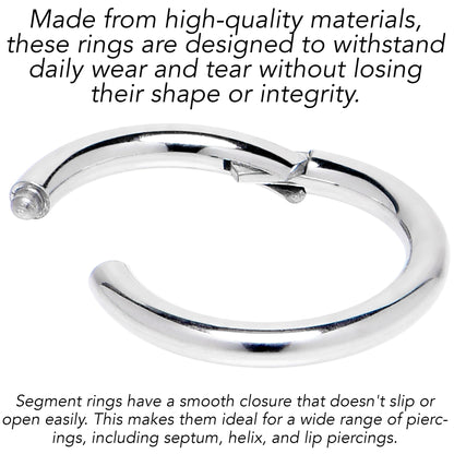 12G 5/8 316L Surgical Steel Precision Hinged Segment Hoop