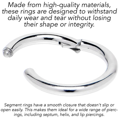 6G 5/8 316L Surgical Steel Precision Hinged Segment Hoop