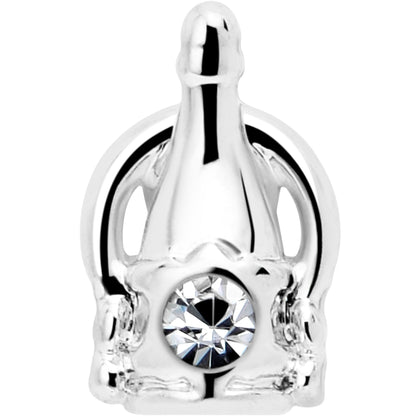 20G 7mm Clear Gem Champagne Dreams L Shape Nose Ring