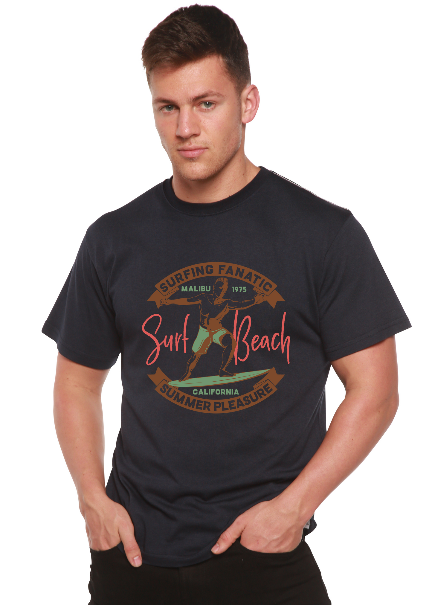 Surf Beach Men's Bamboo Graphic T-Shirt