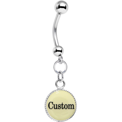 Custom Glow in the Dark Personalized Name Dangle Belly Ring