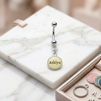 Custom Glow in the Dark Personalized Name Dangle Belly Ring