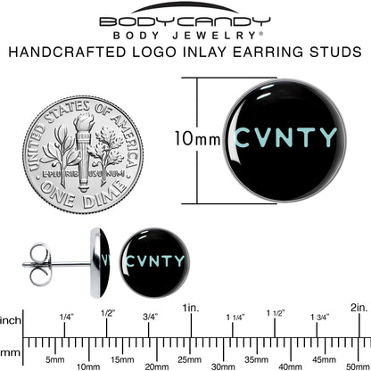 Phrase Logo CVNTY Stud Earrings by Onyx O