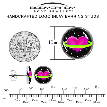 Heart Planet Stud Earrings by Onyx O