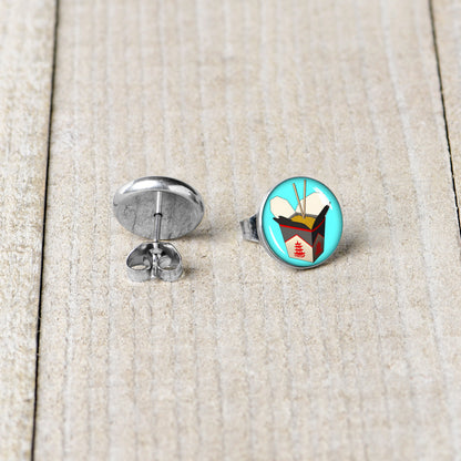 Chinese Take Out Stud Earrings by Onyx O