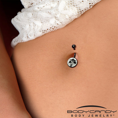 Glow in the Dark Mystic Mushroom Belly Ring by Onyx O