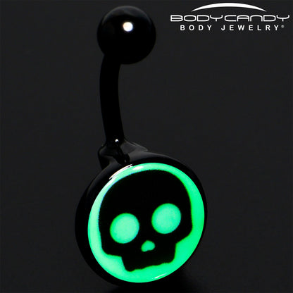 Glow in the Dark Simple Skull Belly Ring by Onyx O