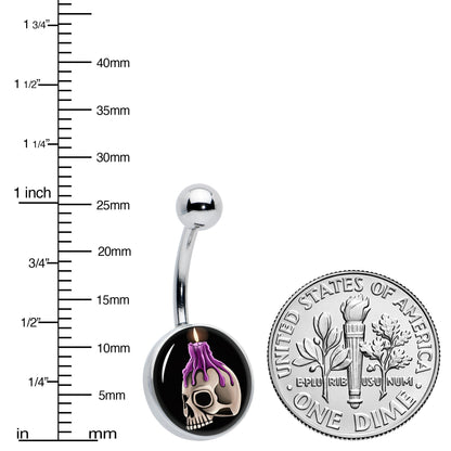 Burning Skull Candle Belly Ring by Onyx O