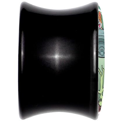 0G Reverse Alien UFO Abduction Black Acrylic Saddle Plug Set by Onyx O