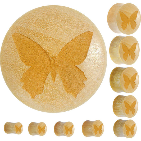 Organic Crocodile Wood Butterfly Saddle Plug
