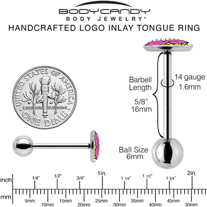 Hot Pink Cool S Barbell Tongue Ring by Onyx O