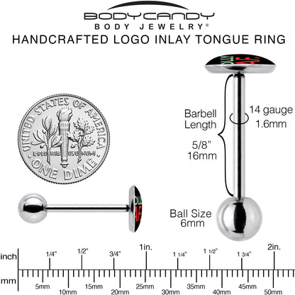 Jolly AF Festive Holiday Barbell Tongue Ring by Onyx O