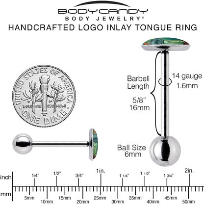 Reverse Alien UFO AbductionBarbell Tongue Ring by Onyx O