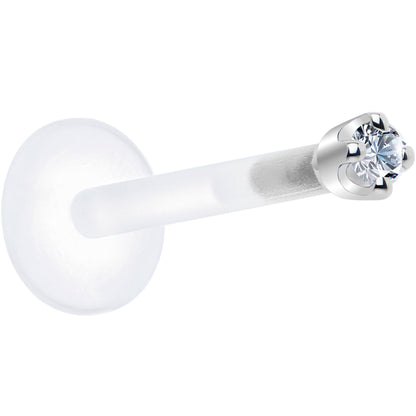 Solid 14K White Gold 1.5mm Genuine Diamond Bioplast Push in Monroe