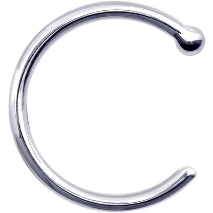 18G 3/8 Solid 14K White Gold Nose Hoop