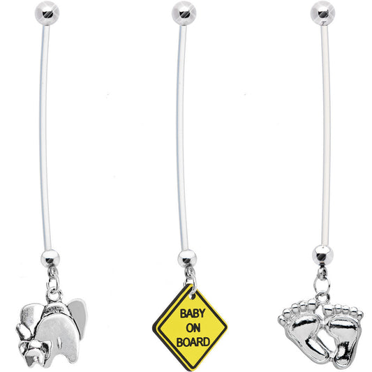 Getting Ready for Baby Pregnancy Belly Ring 3 Pack Set