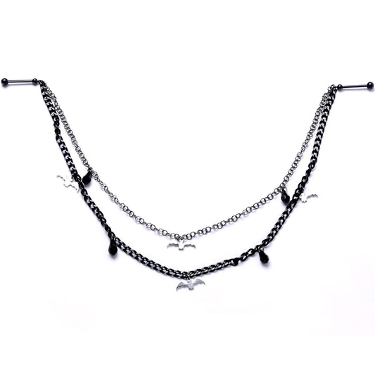 5/8 Handmade Gone Batty Nipple Chain Created with Crystal