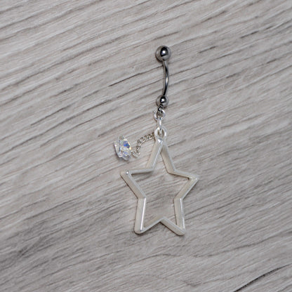Handmade Starlight Dangle Belly Ring Created with Crystals