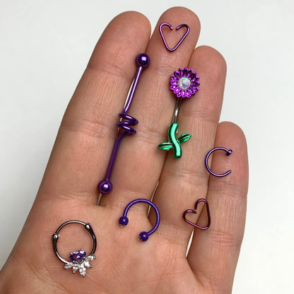 18G 5/16 Purple Anodized Titanium Nose Hoop