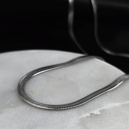 Stainless Steel 3mm Herringbone Link Chain Necklace