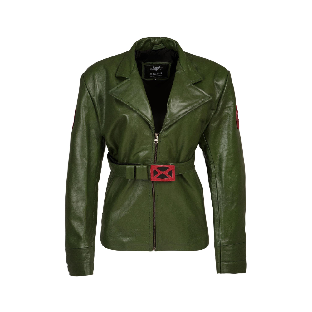 97 Rogue Green Leather Jacket Designed and Handmade by Ox and Bulls