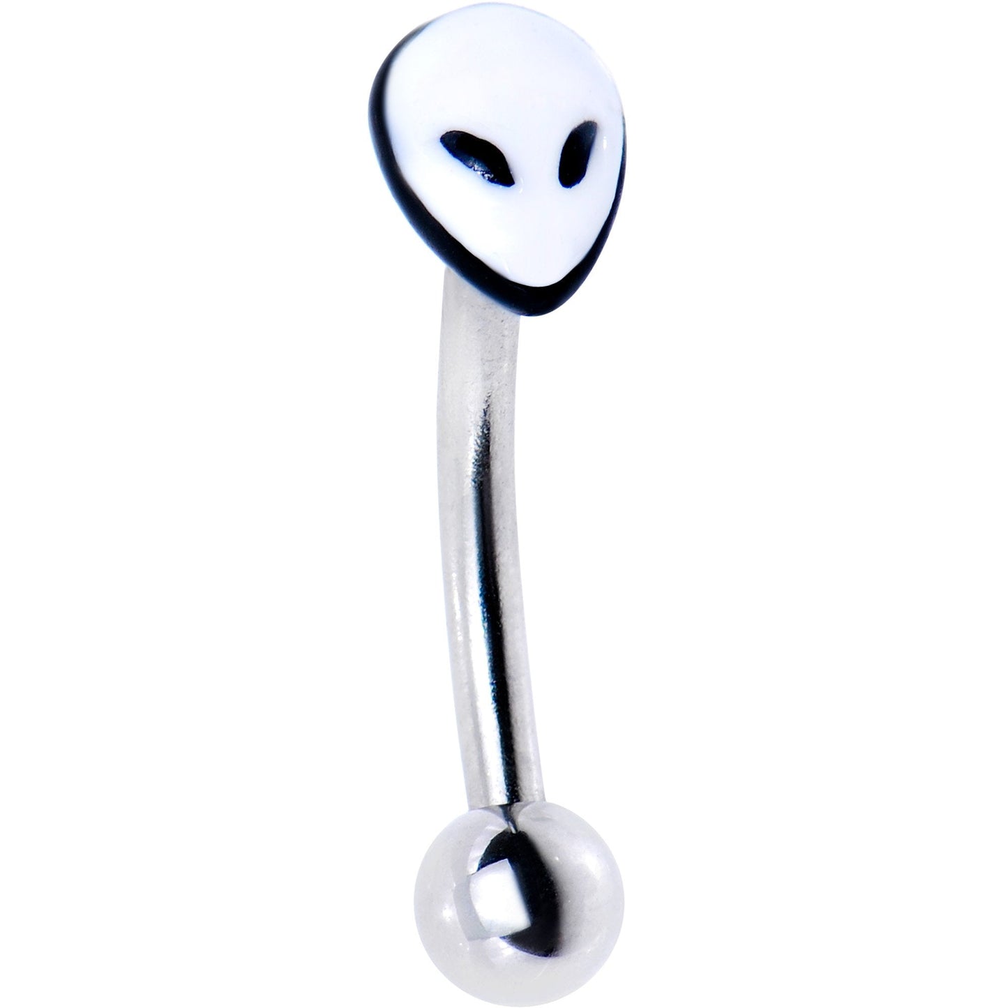 16G 5/16 Gray Alien Curved Eyebrow Ring
