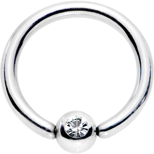 18G 5/16 Clear CZ Gem Steel 3mm Ball BCR Captive Ring