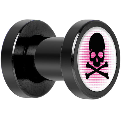 Pink Black Skull Black Anodized Screw Fit Plug Set 4G