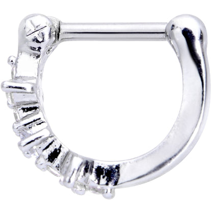 16G 5/16 Clear Gem Sparkle Hinged Cartilage Clicker