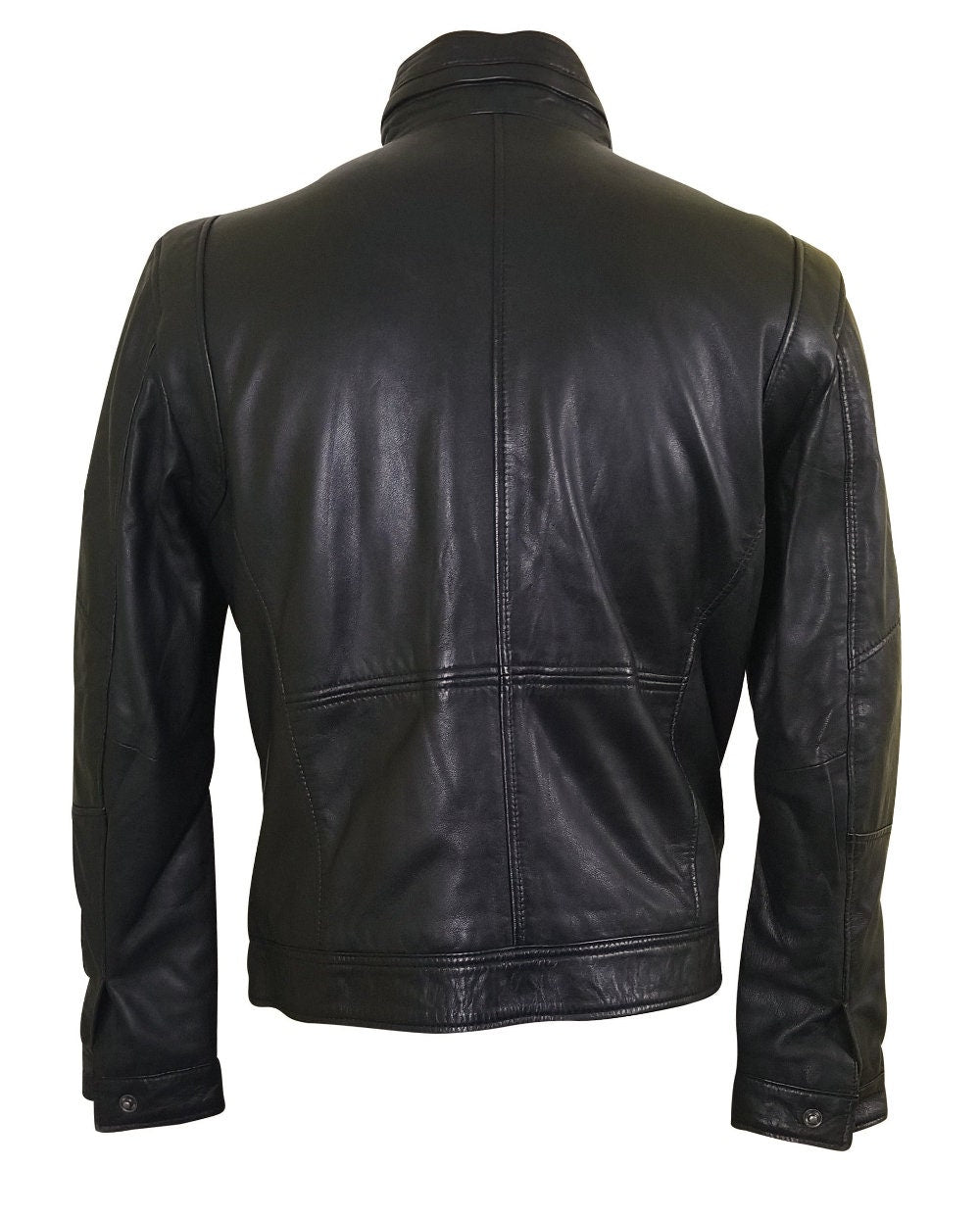 Handmade Benson Zip Up Leather Jacket With Flap Pockets