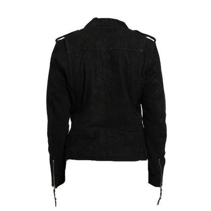 Handmade Biker Style Suede Leather Jacket With Waist Belt