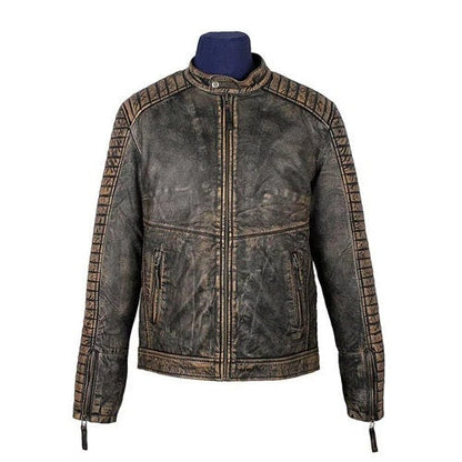 Handmade Men's Prato Black Leather Jacket
