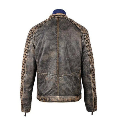 Handmade Men's Prato Black Leather Jacket