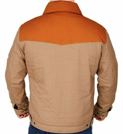 Handmade  Yellowstone Kevin Costner John Dutton Brown Cotton Jacket
