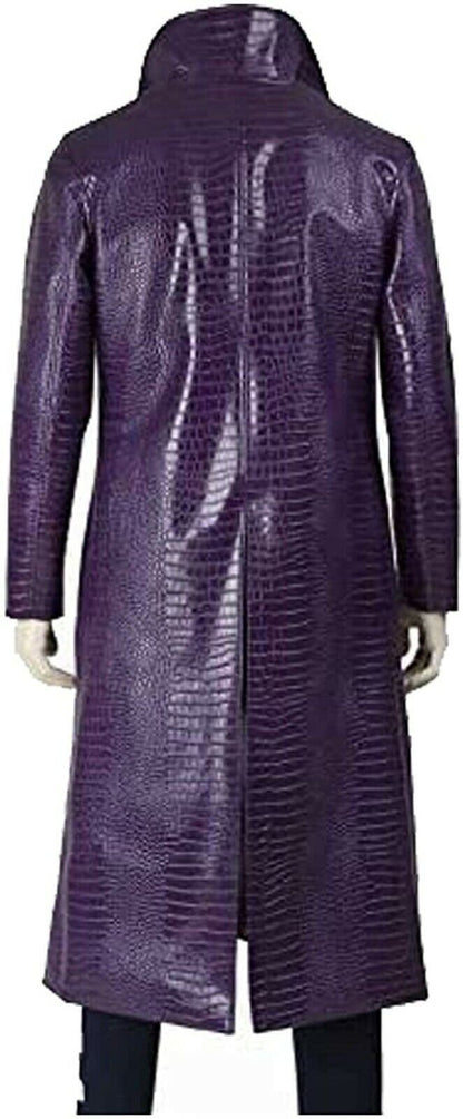 Handmade Jared Leto Joker Purple Trench Coat Cosplay Suicide Squad