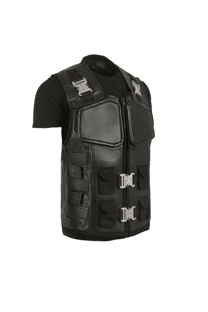 Handmade W Snipes Blade Vest Trinity Vampire Hunter Military Style Handmade Cosplay Costume Leather Vest