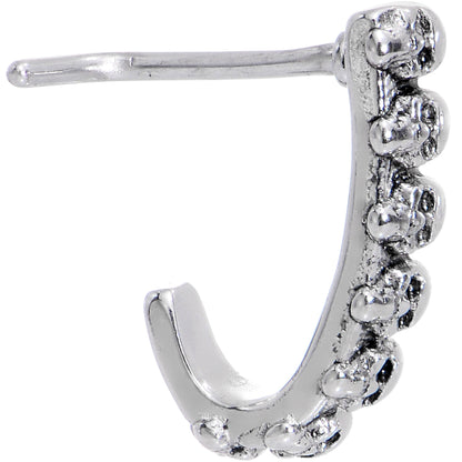 20G Halloween Scary Skulls Faux Hoop L Shaped Nose Ring