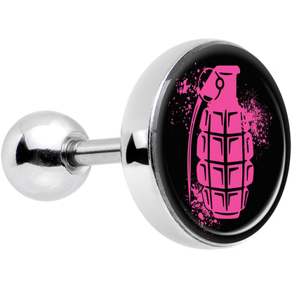 16G 1/4 Pink Grenade Tragus Cartilage Earring