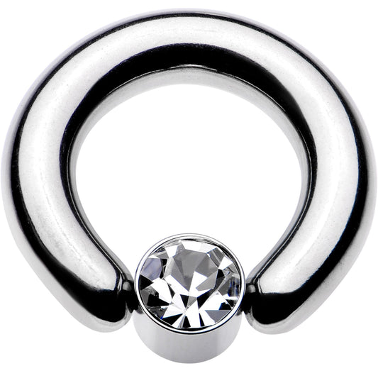 4G 9/16 Clear Gem 7mm Disc BCR Captive Ring