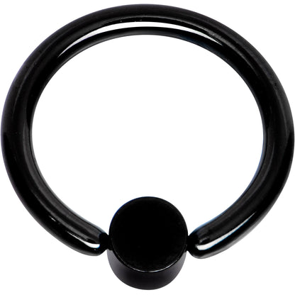 16G 5/16 White Faux Opal 3mm Disc Black BCR Captive Ring