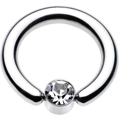 8G 1/2 Clear Gem 5mm Disc BCR Captive Ring