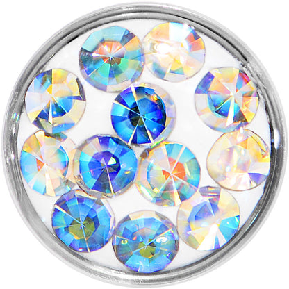 8G Aurora Ferido Crystal Steel Screw Fit Plug Set