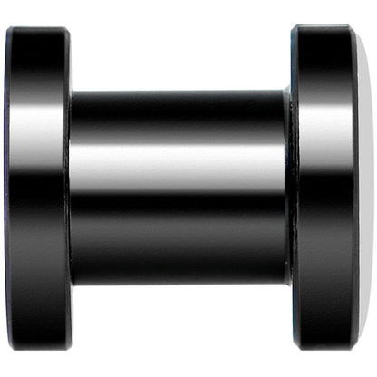 Man Woman Floral Silhouette Black Anodized Screw Fit Plug Set 2G