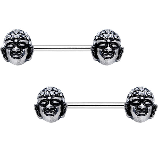 Expanding Buddha Brain Barbell Nipple Ring Set