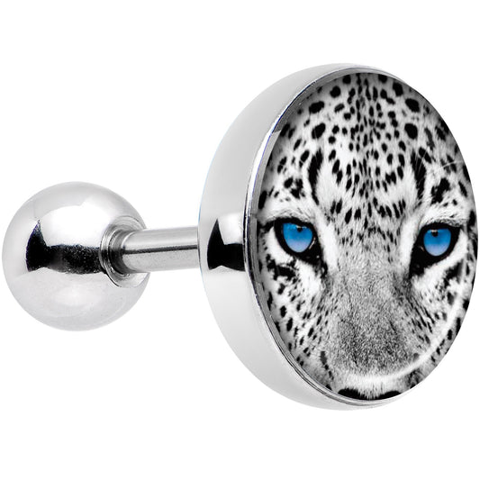 16G 1/4 Black White Leopard Eyes Tragus Cartilage Earring